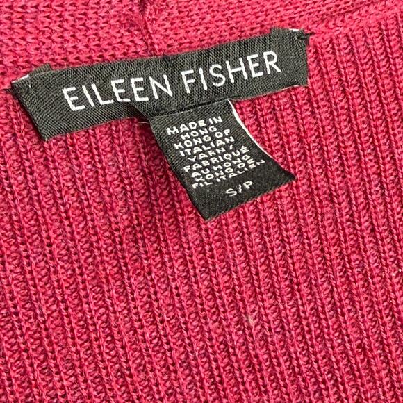 Eileen Fisher Cardigan Sweater Womens Small Open Front 100% Wool Pink Layer - Picture 6 of 7